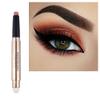 Ofanyia Eyeshadow Sticks, 2 in 1 Cream Shimmer Eye Shadow Pencil Crayon, Waterproof Long Lasting Eye Shadow Highlighter Stick, Double End Eyeshadow Pen with Sponge Brush (05# Orange Brown Shimmer) view 1