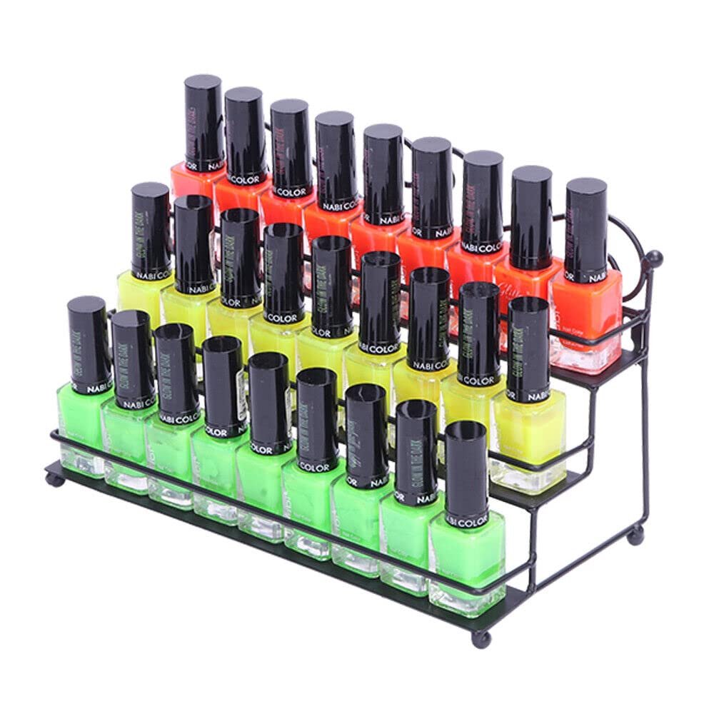 ZnranyiiXY 2 Packs 3 Tier Metal Nail Polish Wall Mount Rack Display Organizer Shelf Holder