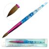 PANA Pure Kolinsky Hair Acrylic Nail Brush - Round Shape Pink Ferrule with White Swirl Blue Handle (Size 10) view 3