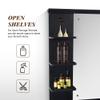 BarberPub Wall Mount Storage Station with Mirror Shampoo Bowl High-end Styling Beauty Salon Furniture Set 3145 (Black) view 3