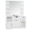 BarberPub Wall Mount Storage Station with Mirror Shampoo Bowl High-end Styling Beauty Salon Furniture Set 3145 (White) view 1