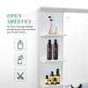 BarberPub Wall Mount Storage Station with Mirror Shampoo Bowl High-end Styling Beauty Salon Furniture Set 3145 (White) view 2