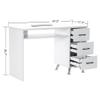 BarberPub Manicure Table with Drawers Nail Desk with Wrist Rest Salon Beauty Spa Storage Workstation 6153-2655 (White) view 3