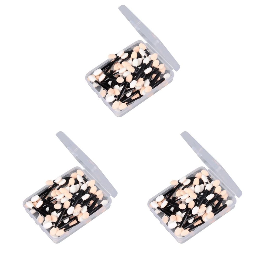 LALAFINA 150pcs Disposable Dual Sided Eyeshadow Applicators for Makeup Sponge Brushes for Easy Eye Shadow Application for and Everyday Use