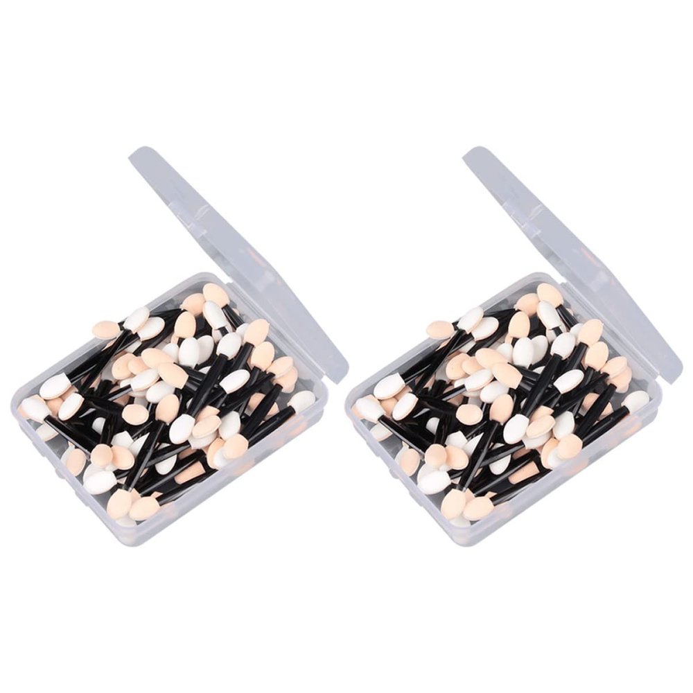LALAFINA 100pcs Disposable Dual-sided Eyeshadow Applicators Makeup Tools for Easy Eye Shadow Application Soft Sponge for Beginners Professionals for Travel Events