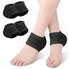 Moisturizing Gel Heel Socks, 2 Pairs Toeless Spa Socks for Cracked Heel Treatment, Dry Feet Treatment for Women Men, Day Night Foot Care Sleeves (Black) view 1