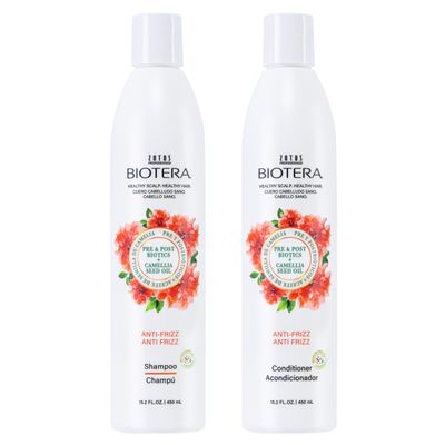 Biotera Anti Frizz Smoothing Shampoo and Conditioner Set | Smooths & Controls Frizzy, Unruly Hair | Microbiome Friendly | Vegan & Animal Test Free | Paraben Free | Color-Safe | 15.2 Fl Oz