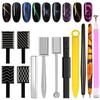 DANNEASY 12pcs Cat Eye Magnet Tool Set for Nail Design - Gradient Gel Polish Pen, Double-Ended Magnetic Sticks - DIY Salon Art Tools view 1