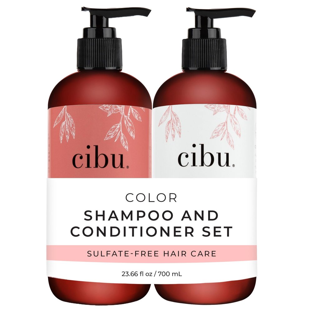 Cibu Color Shampoo and Conditioner Set - Gently Hydrates and Strengthens Strands - Protects and Revitalizes Hair and Scalp - Color Safe Shampoo and Conditioner for All Hair Types - Pack of 2