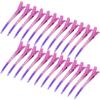 24 Packs Duck Bill Clips, Bantoye 3.35 Inches Rustproof Metal Alligator Curl Clips with Holes for Hair Styling, Hair Coloring, Gradient Rose Red view 1