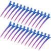 24 Packs Duck Bill Clips, Bantoye 3.35 Inches Rustproof Metal Alligator Curl Clips with Holes for Hair Styling, Hair Coloring, Gradient Deep Blue view 1