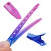 24 Packs Duck Bill Clips, Bantoye 3.35 Inches Rustproof Metal Alligator Curl Clips with Holes for Hair Styling, Hair Coloring, Gradient Deep Blue view 3
