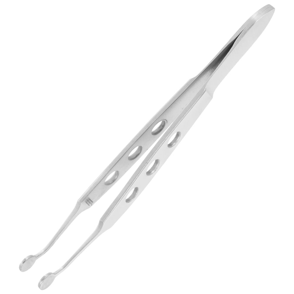 Stainless Steel Meibomian Gland Expressor Professional Eyelid Massage Tweezers Eyelid Tip for Dry Eyes, Round Tip