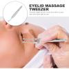 Stainless Steel Meibomian Gland Expressor Professional Eyelid Massage Tweezers Eyelid Tip for Dry Eyes, Round Tip view 2