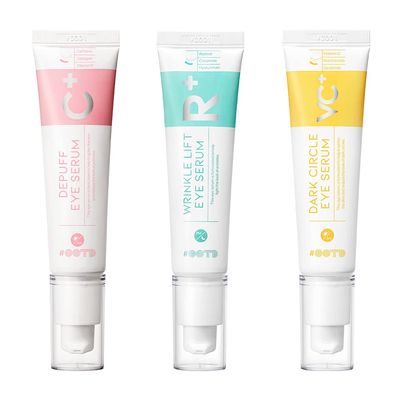 OOTD Intensive Vegan Facial Eye Serum [30 g x 3] Korean Skin Care Solution for and Depuff + Wrinkle Lift + Dark Circle Treatment
