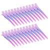 24 Packs Duck Bill Clips, Bantoye 2.75 Inches Rustproof Metal Alligator Curl Clips with Holes for Hair Styling, Hair Coloring, Gradient Pink view 1