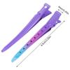 24 Packs Duck Bill Clips, Bantoye 3.35 Inches Rustproof Metal Alligator Curl Clips with Holes for Hair Styling, Hair Coloring, Gradient Purple view 2
