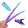24 Packs Duck Bill Clips, Bantoye 3.35 Inches Rustproof Metal Alligator Curl Clips with Holes for Hair Styling, Hair Coloring, Gradient Purple view 3