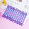 24 Packs Duck Bill Clips, Bantoye 3.35 Inches Rustproof Metal Alligator Curl Clips with Holes for Hair Styling, Hair Coloring, Gradient Purple view 4