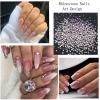 4 Boxes Flatback Rhinestones and Pearls Nail Charms for Acrylics - Crystals, Half Rounds, and Accessories for DIY Nail Art Decor view 3