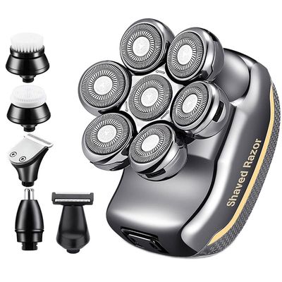 Head Shavers for Bald Men, 5 In 1 Waterproof LCD Bald Head Shavers Wet/Dry Cordless Head Shavers For Bald Men 7D Electric Razor Grooming Kit