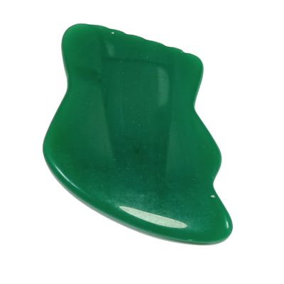 Green Obsidian Jade Gua Sha Facial Massage Tool with Teeth Shape Sides and Ridges