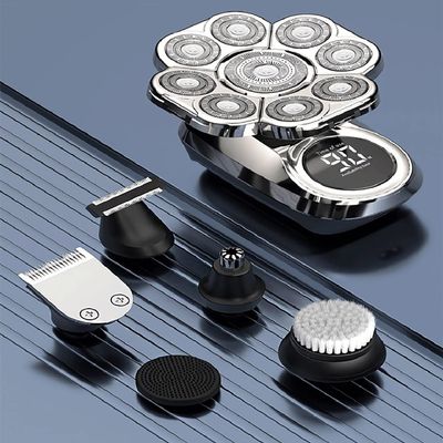 Head Shavers for Bald Men, 9D Electric Head Shaver 6 in 1 Shavers for Bald Men Electric Razor Nose Hair Sideburns Trimmer Waterproof Wet/Dry Grooming Kit