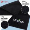Orighty Microfiber Makeup Remover Cloths - Super Soft, Quick Dry Face Towels for Cleansing, 13 x 13 Inch, 6 Count, Black view 3