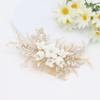 Oriamour Bridal Hair Comb For Brides Ceramic Flower Side Comb Hair Clip For Women Hair Accessories for Brides (Gold) view 1