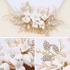 Oriamour Bridal Hair Comb For Brides Ceramic Flower Side Comb Hair Clip For Women Hair Accessories for Brides (Gold) view 4