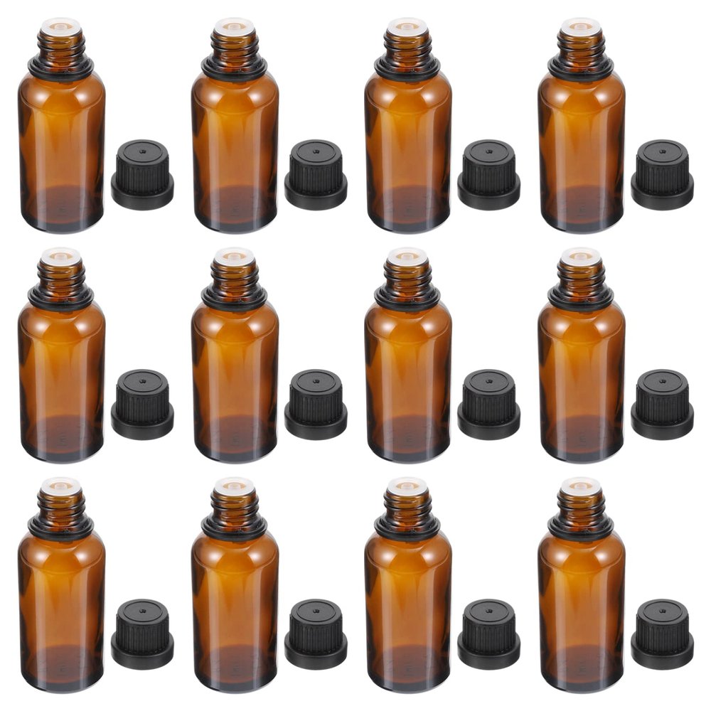 OSALADI Diy Essential Oil Bottles 12 Pack Empty Aromatherapy Bottles with Dropper Leakproof