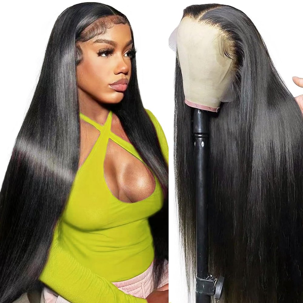250 Density HD Lace Front Wigs Human Hair, 32 Inch 13x4 Lace Frontal Wigs Human Hair HD Lace, Glueless Straight Lace Front Wigs Human Hair Wigs For Black Women Pre Plucked Bleached Knots