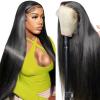 250 Density HD Lace Front Wigs Human Hair, 32 Inch 13x4 Lace Frontal Wigs Human Hair HD Lace, Glueless Straight Lace Front Wigs Human Hair Wigs For Black Women Pre Plucked Bleached Knots view 1