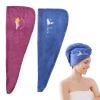 Bekecidi Hair Towel Wrap Turban - 2 Pack Microfiber Hair Turban Toweling Dry Hat Bath Loop Fasten Dry Hair Hat Women Super Absorbent Hair Towel Instant Drying Lightweight Turban Cap (Blue+Puple) view 1