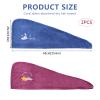 Bekecidi Hair Towel Wrap Turban - 2 Pack Microfiber Hair Turban Toweling Dry Hat Bath Loop Fasten Dry Hair Hat Women Super Absorbent Hair Towel Instant Drying Lightweight Turban Cap (Blue+Puple) view 4