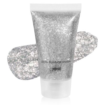 Mysense Silver Body Glitter Gel, Singer Concerts Glitter Makeup, Music Festival Rave Face Eye Hair Accessories, Chunky Glitter Mermaid Sequins, Sparkling Paint for Women, 30g