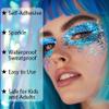 Mysense Silver Body Glitter Gel, Singer Concerts Glitter Makeup, Music Festival Rave Face Eye Hair Accessories, Chunky Glitter Mermaid Sequins, Sparkling Paint for Women, 30g view 3