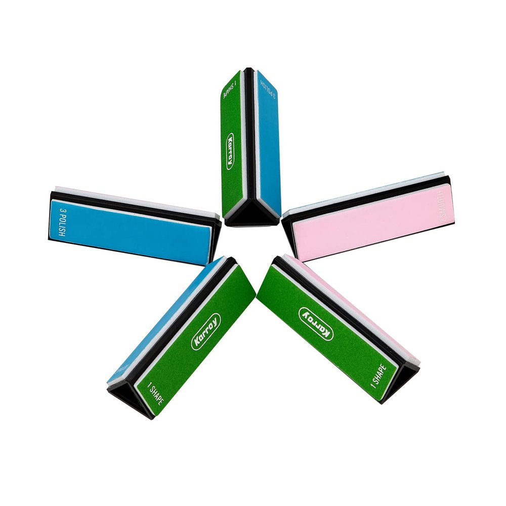 Karroy Nail Files and Buffers for Natural Nails Smooth and Polish Gel Surface 400/600/4000 Grit (D-Prism)