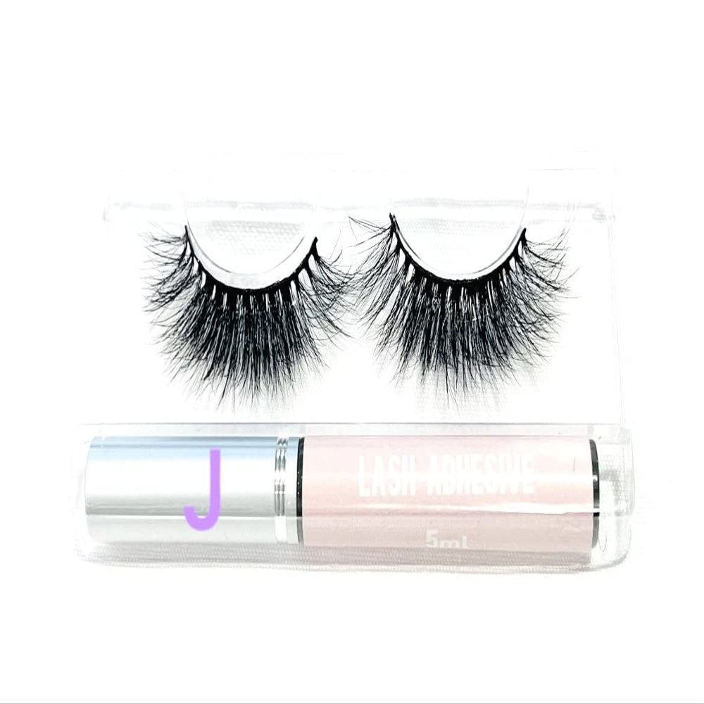 BITARIOS 3D MINK LASHES WITH GLUE EYELINER (Jamila)