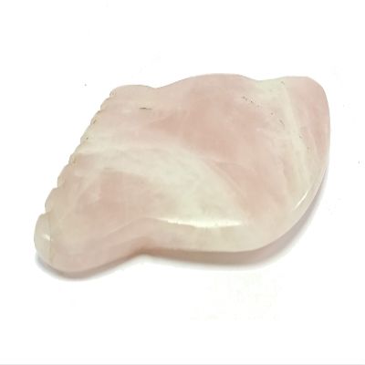 Natural Rose Quartz Gua Sha Facial Massage Tool with Teeth Shape Sides and Ridges