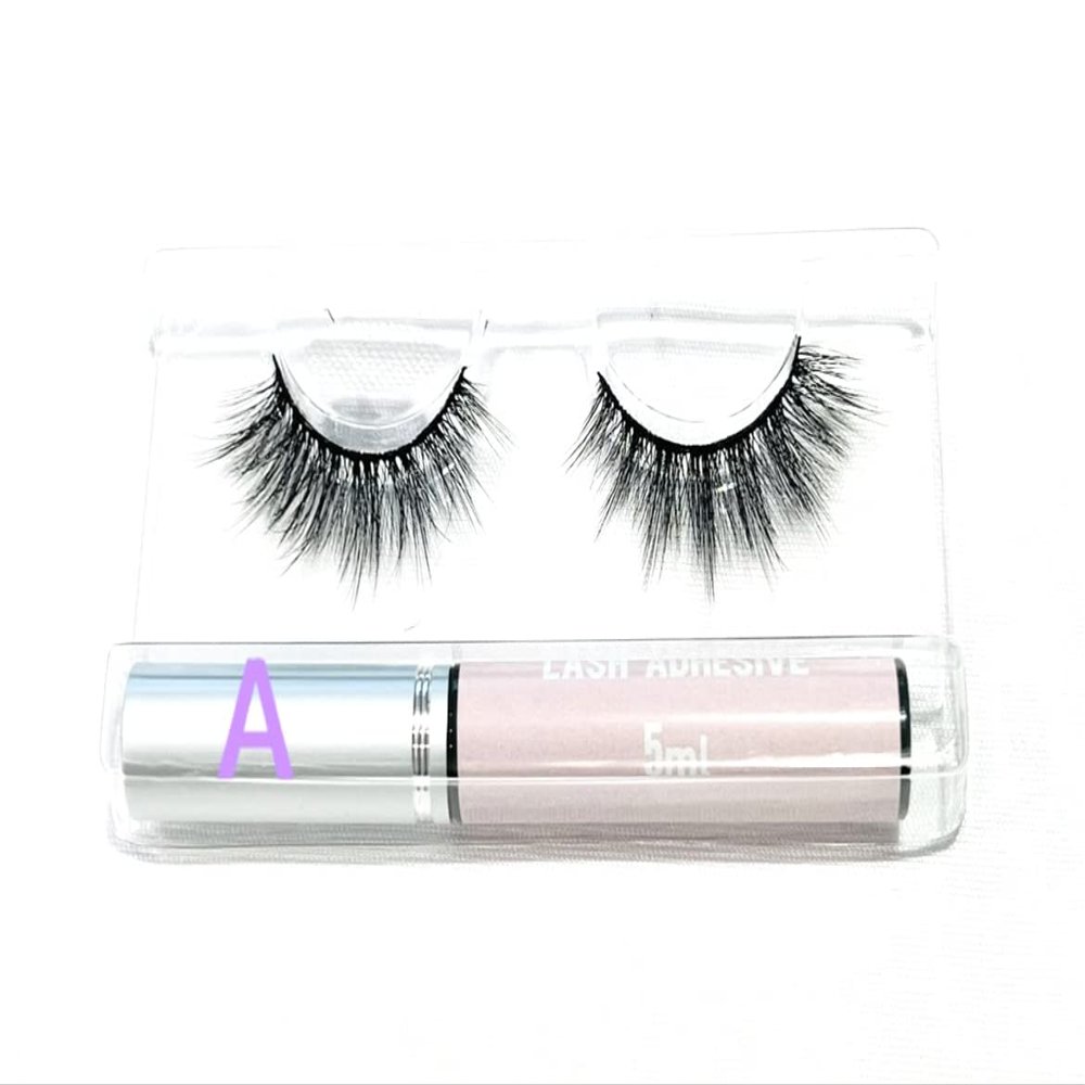 BITARIOS 3D MINK LASHES WITH GLUE EYELINER (Angel)