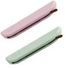 Liemuao Portable Makeup Brush Holder,Washable Soft Silicon Trendy Cosmetic Face Brushes Holder,Travel Makeup Brush Case Travel Accessories for Women Girls (Pink+Green) view 1