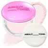 ABOUT TONE Glow Powder Pact 0.28oz - Shining Tone-Up Pressed Powder Compact with Mirror and Puff Natural Peach Pearl Shimmery Blur Finish Face Makeup Setting Finishing Transparent Sebum Control Vegan view 1