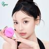 ABOUT TONE Glow Powder Pact 0.28oz - Shining Tone-Up Pressed Powder Compact with Mirror and Puff Natural Peach Pearl Shimmery Blur Finish Face Makeup Setting Finishing Transparent Sebum Control Vegan view 2