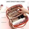 Large Capacity Cosmetic Bag, Travel Cosmetic Storage Bag with Handle, Portable Zipper Cosmetic Bag Toiletry Bag Makeup Bag Large with Compartments for Women Girls view 4