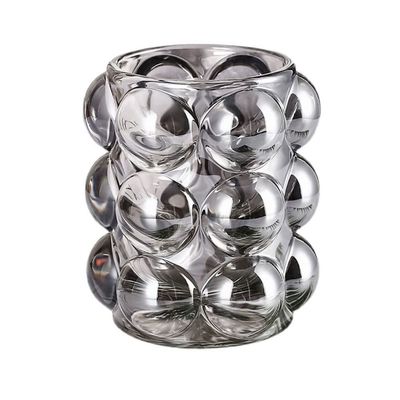 Liemuao Crystal Makeup Brush Holder,Cosmetic Brush Storage Organizer Holder, Comb Pen Pencil Storage Pot Cup for Vanity, Office, Home Decor (Grey)