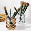 Liemuao Crystal Makeup Brush Holder,Cosmetic Brush Storage Organizer Holder, Comb Pen Pencil Storage Pot Cup for Vanity, Office, Home Decor (Grey) view 2