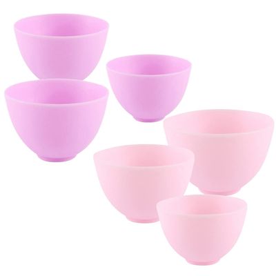 FOMIYES Silicone Bowl Set 6pcs Facial Mask Mixing Bowl Diy Mask Tool Non-slip Portable for Beauty