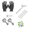 10PCS Piercing Kit Titanium 18G Piercing Needles Jewelry Threadless Flat Back Piercing Nose Studs Earring Helix Cartilage Labret Monroe Body Piercing Tools Kit Alcohol Pads, Gloves, Forcep Slotted view 1