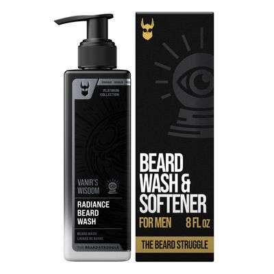 The Beard Struggle Radiance Beard Wash Platinum Collection, Vanirs Wisdom Cleanse, Nourish & Soften Beard Cleanser for Men (8 fl oz)